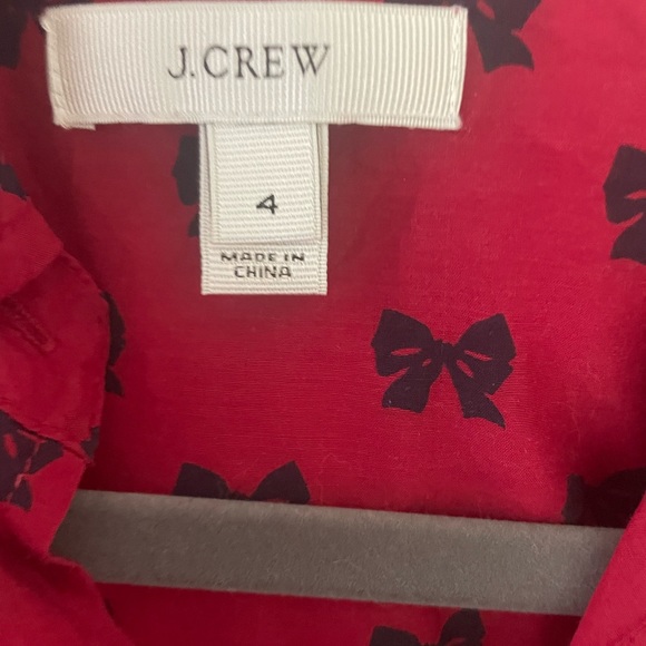 J.Crew Bow Print Half-Button Blouse - Picture 3 of 6